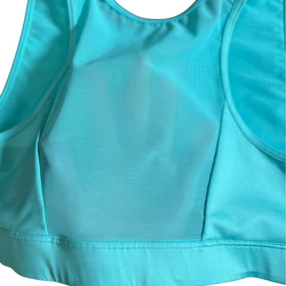 Victoria's Secret VSX High Neck Mesh Yoga Sports Bra Teal Size Medium - Picture 5 of 9